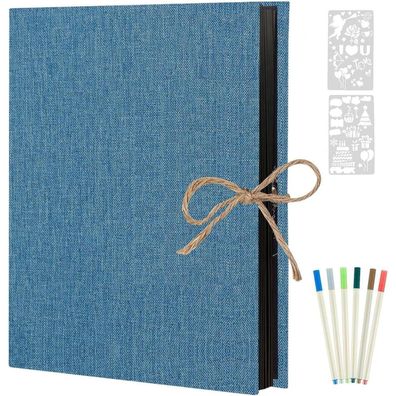 Selbstklebendes Fotoalbum Scrapbook 60 Schwarze Seiten Retro Nachfüllbar