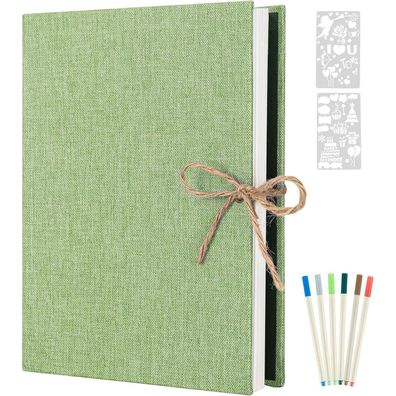 AIOR Fotoalbum Selbstklebend 60 Seiten DIY Scrapbook Hochzeit Familien Grün