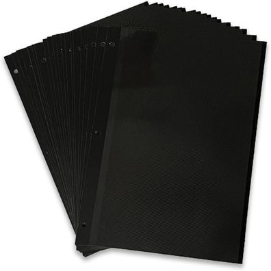 30 AIOR Nachfüllseiten für Leinen Fotoalben Selbstklebend 26x21cm Schwarz
