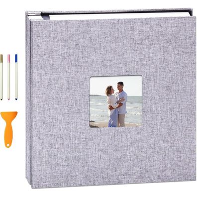 Selbstklebendes Fotoalbum 10x15 Groß Leinen 120 Seiten Hochzeit Geburtstag
