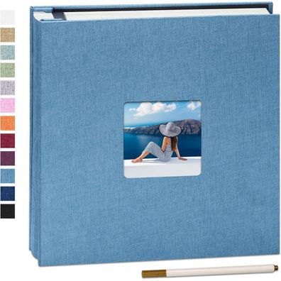 Yopih Selbstklebendes Fotoalbum Groß Leinen Hochzeit Jahrestag Geschenke 28x27cm