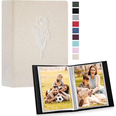 Lanpn Leinen Fotoalbum 10x15 100 2 Packungen Beige Elegante Einsteckalbum
