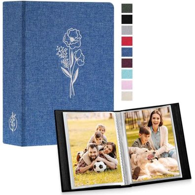 Fotobuch 10x15cm 100 Taschen Leinen Einsteckalbum Blau 2 Packungen