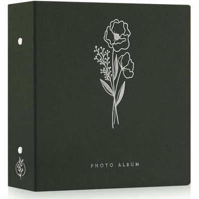 Fotobuch 600 Fotos 10x15cm Grün Leinen Einsteckalbum familiar Freunde festhalten