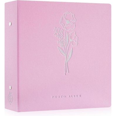 Rosa Leinen Einsteckalbum 600 Fotos 10x15cm für Hoch und Querformat