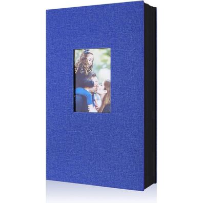 Fotobuch 10x15 300 Leinen Einsteckalbum Querformat Blau 100 Seiten