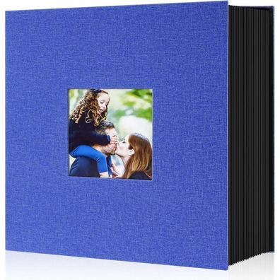 Lanpn Fotoalbum 10x15 600 Blau Leinen Einsteckalbum 120 Seiten
