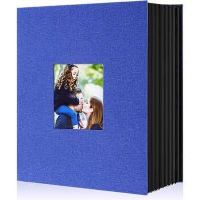 Großes XXL Leinen Einsteckalbum 10x15 Fotoalbum 1000 Bilder Blau