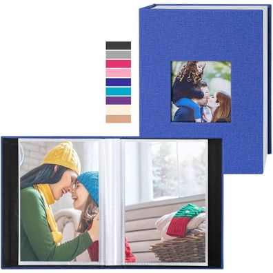 Kleines Lanpn Fotoalbum 10x15 50 Bilder Leinen Einsteckalbum Blau