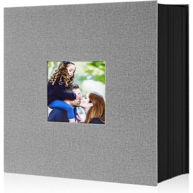 Fotoalbum 10x15 600 Großes Leinen Einsteckalbum Hoch Querformat Grau