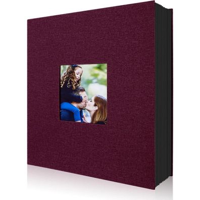 Fotoalbum 10x15 Leinen Einstecken 400 Taschen Hochformat Violett