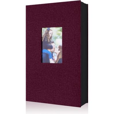 Fotoalbum 10x15 Violett Leinen 300 Taschen Einsteckalbum für Querformatbilder