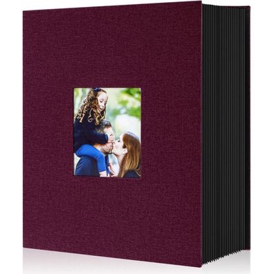 Fotorahmen 10x15cm Leinen Einsteckalbum 1000 Taschen Violett XXL