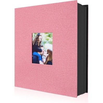Fotoalbum 10x15 400 Taschen Leinen Einsteckalbum Hochformat Bilder Rosa