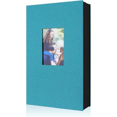Fotobuch 300 Einsteckalbum Leinen 10x15 Blaugrün für Querformat Bilder