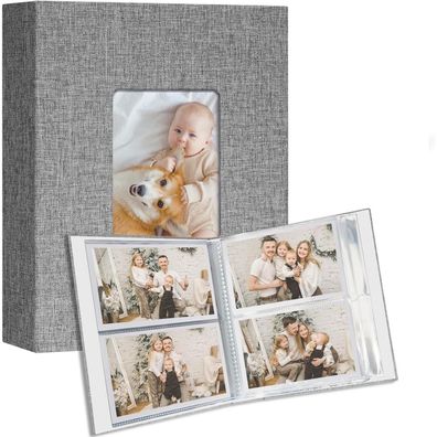 Fotoalbum Klein 10x15 Fotos 2er Pack Leinen Cover Frontfenster 200 Fotos Grau