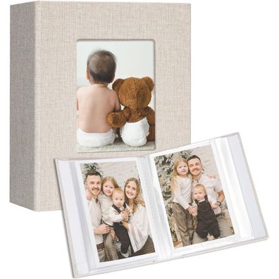 Fotoalbum 10x15 Vienrose Klein 2er Pack Leinen Cover Frontfenster 100 Fotos