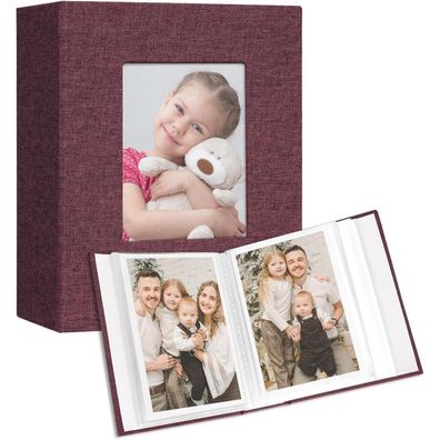 Fotoalbum Klein 10x15 Fotos 2 Pack Leinen Cover Frontfenster Lila
