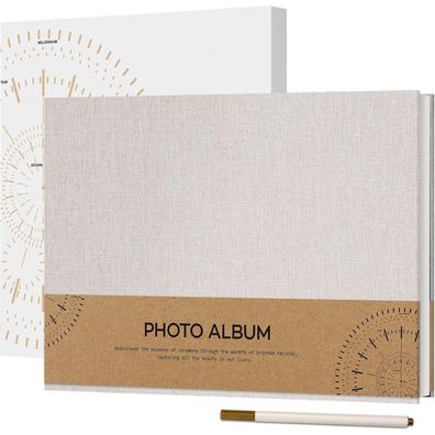 Selbstklebendes Fotoalbum 10x15 zum Selbstgestalten, Leinen Fotobuch 40