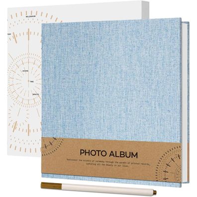 Selbstklebendes Fotoalbum 10x15 Leinen Hochzeit 40 Weiße Seiten 17x18cm