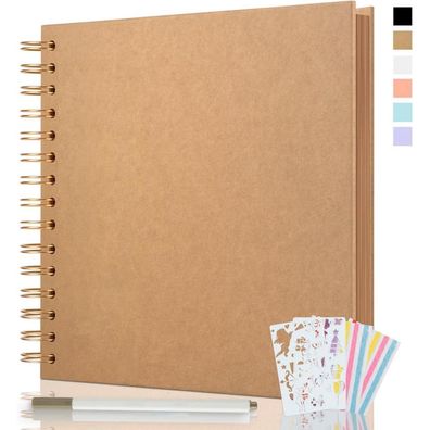 Fotoalbum zum Selbstgestalten 21x21cm Spiralalbum 40 Seiten Scrapbook Geschenk