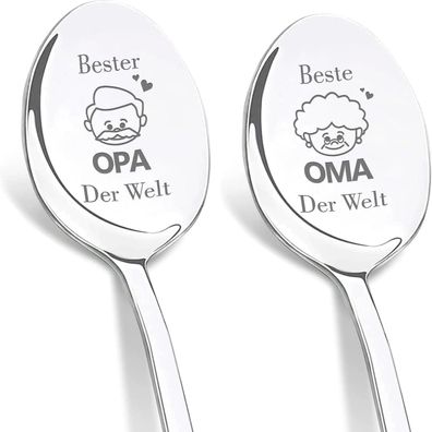 Oster Geschenke Opa Oma Kaffeelöffel Gravur 2 Stücke - Beste Oma Opa Der Welt