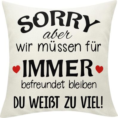 Sunia Geschenke Beste Freundin Kissenbezüge 45x45 cm BFF Weihnachten Geburtstag