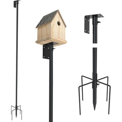 Urban Deco 203cm Vogelhaus-Stangenhalterungsset Kolibri Schwarz