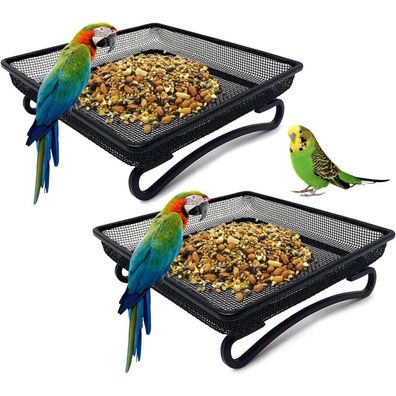2er Pack Feinmaschige Bodenfutterstation für Vögel, Amseln - Metallrahmen