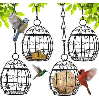 4er Set Vogelfutterspender Metall Aufhängen Wildvogelstation
