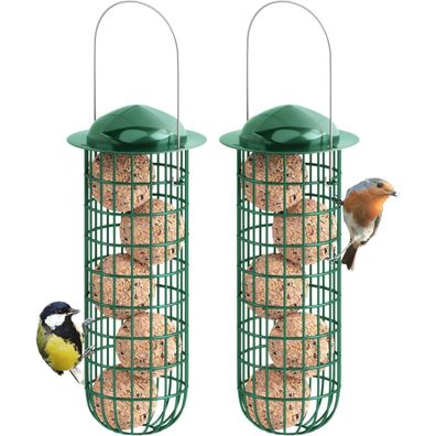 Meisenknödelhalter Metall für Wildvögel 26cm Grün (2