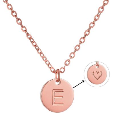 Initialen Kette Buchstaben Anhänger Damen Geburtstagsgeschenk Roségold
