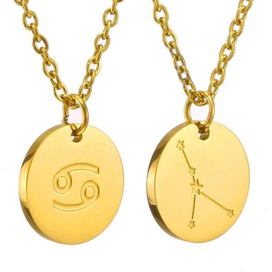 Sternzeichen Kette Gold Krebs Horoskop Halskette Damen Mutter Tochter