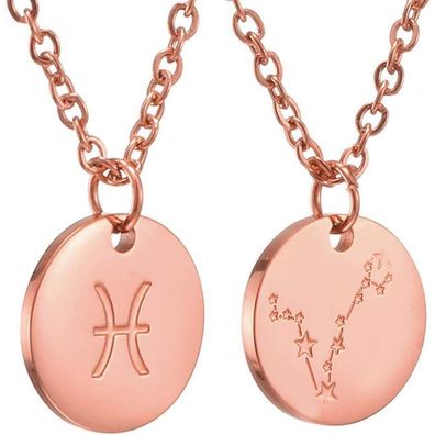 Sternzeichen Kette Gold Damen Horoskop Mutter Tochter Geschenk Fische