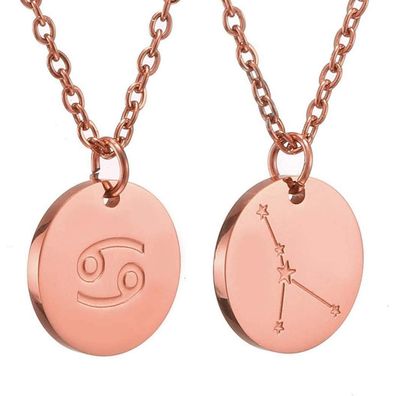 Sternzeichen Kette Gold Damen Horoskop Mutter Tochter Freunde Geschenk Krebs