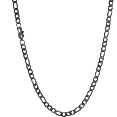 Herren Silber Edelstahl Panzerkette 9mm 45-90cm - Figaro-Halskette