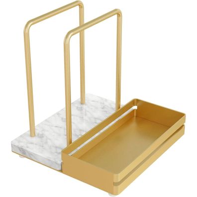 STWWO Serviettenhalter aus Metall und Marmor Gold Deko Halterung