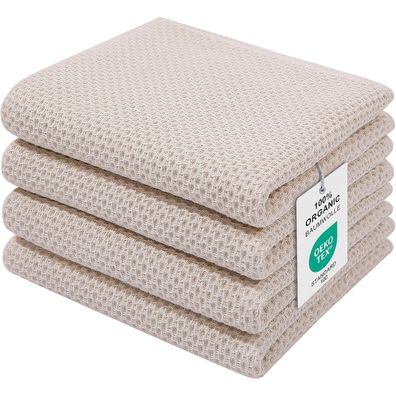 4er Set Moosfor Geschirrtücher 100% Baumwolle, 32 x 72 cm, Weiche, Saugfähige
