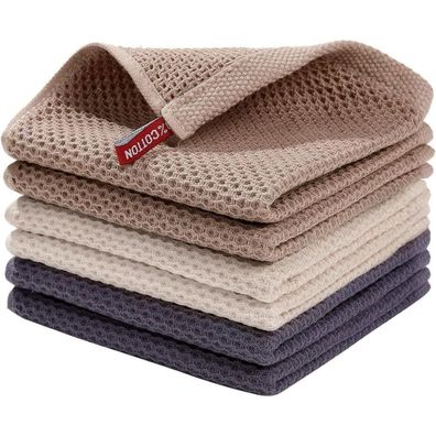 6er Set Moosfor Geschirrtücher 100% Baumwolle, Saugfähig 30x30 cm, Küchentücher