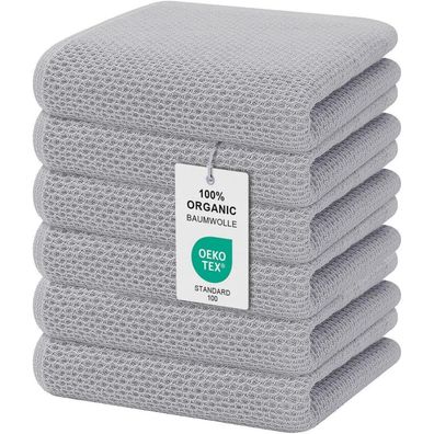 6er Set Moosfor Geschirrtücher 100% Baumwolle 32x72cm Weich Saugfähig Dicke