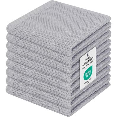 8er Set Moosfor Küchenhandtücher 100% Baumwolle 30 x 30 cm Saugfähig