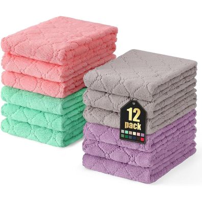Moosfor Mikrofasertücher 12 Stück 25x50 cm Weiche Fusselfrei Küchentücher