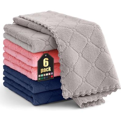 6er Pack Mikrofasertücher 30x30 cm Marine Blau