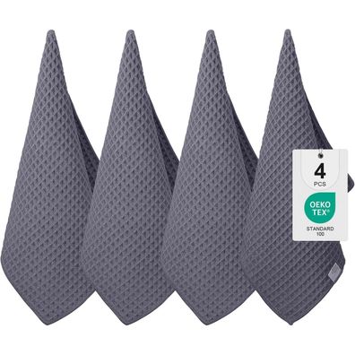Moosfor Microfasertücher 4er-Set Saugfähige Fusselfrei Küchentücher 40x70cm