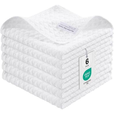 Moosfor Microfasertücher 6er Set Saugfähige Fusselfrei Spültücher 30 x 30 cm