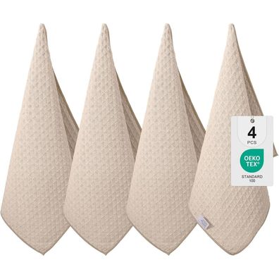 Moosfor Microfasertücher 4er-Set Saugfähige Fusselfrei Küchentücher 40 x 70 cm