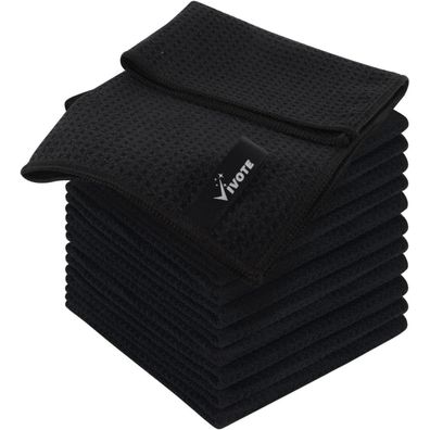 Mikrofasertücher Schwarz 30x30cm 12er Set Barista Spültücher Fusselfrei waschbar