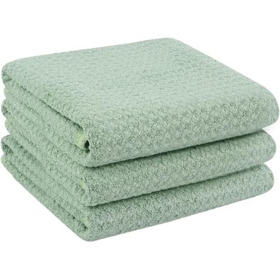 Grüne Microfaser Geschirrtücher 3er Pack 40x56 cm Waffelgewebe