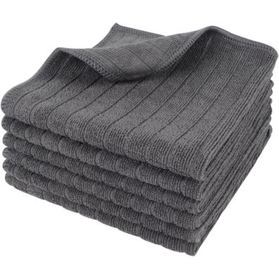 Mikrofasertücher Grau Spüllappen Küchenlappen 30x30cm 6er-Pack