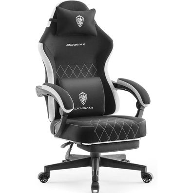 Ergonomischer Gaming Stuhl Schwarz mit Massage Lendenstütze